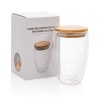 Verre double paroi 350ml avec couvercle en bambou