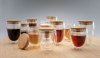 Set de 2 Verres double paroi 350ml avec couvercle en bambou