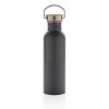 Bouteille en acier inoxydable avec couvercle en bambou