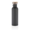 Bouteille en acier inoxydable avec couvercle en bambou