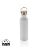 Bouteille en acier inoxydable avec couvercle en bambou