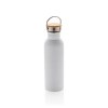 Bouteille en acier inoxydable avec couvercle en bambou