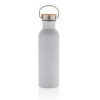 Bouteille en acier inoxydable avec couvercle en bambou