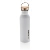 Bouteille en acier inoxydable avec couvercle en bambou