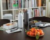 Bouteille en acier inoxydable avec couvercle en bambou