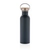 Bouteille en acier inoxydable avec couvercle en bambou