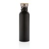 Bouteille en acier inoxydable avec couvercle en bambou