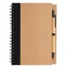 Cahier à spirales kraft avec stylo
