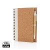 Cahier à spirales en liège avec stylo