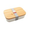 Bento 'Akita', blanc, avec couvercle en bambou