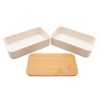 Bento 'Nagano', blanc, avec couvercle en bambou