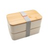 Bento 'Nagano', blanc, avec couvercle en bambou