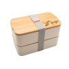 Bento 'Mihara', blanc, avec couvercle en bambou