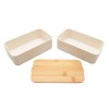 Bento 'Mihara', blanc, avec couvercle en bambou