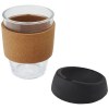 Gobelet Lidan de 360 ml en verre borosilicate avec grip en liège et couvercle en silicone