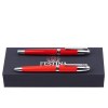 Parure Classicals Chrome Rouge (stylo bille & stylo plume)