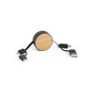 RUBINS. Câble USB rétractable 6 en 1 en ABS et bambou