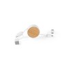 RUBINS. Câble USB rétractable 6 en 1 en ABS et bambou