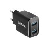 SOKETTO - CHARGEUR SECTEUR TURBO 2USB 2.4A - NOIR