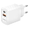 KAKUSHIN - PRISE SECTEUR GAN 20W USB TYPE-C PD + USB-A QC3.0 - BLANC