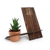 Support téléphone bois avec plante
