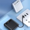 HEIHO - BATTERIE DE SECOURS AVEC 4 CABLES - 10 000 MAH BLANC