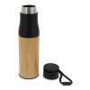 Bouteille isotherme avec dragonne et partie extérieur bambou 500ml