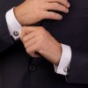 Boutons de manchette Chronobike Noir & Argent
