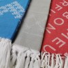 Serviette fouta de plage jacquard design tissé sur mesure