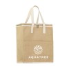 Ce sac isotherme est fabriqué à partir d'une combinaison de jute robuste et de coton avec une couche intérieure isolante