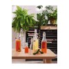 Bouteille à couvercle pivotant multifonctionnelle et réutilisable en verre transparent de qualité