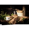 FANGIO. Tasse en céramique 230 mL avec couvercle et base en bambou