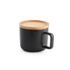 FANGIO. Tasse en céramique 230 mL avec couvercle et base en bambou