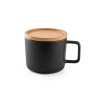 FANGIO. Tasse en céramique 230 mL avec couvercle et base en bambou