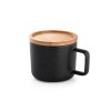 FANGIO. Tasse en céramique 230 mL avec couvercle et base en bambou