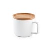 FANGIO. Tasse en céramique 230 mL avec couvercle et base en bambou