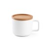 FANGIO. Tasse en céramique 230 mL avec couvercle et base en bambou