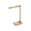 MOREY. Lampe de bureau pliante avec chargeur sans fil ultrarapide de 15 W en bambou