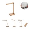 MOREY. Lampe de bureau pliante avec chargeur sans fil ultrarapide de 15 W en bambou
