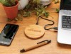 Chargeur sans fil 5W rond en bambou