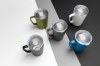 Tasse moderne en acier inoxydable recyclé RCS avec couvercle