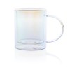 Mug double paroi en verre électroplaqué