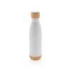 Bouteille isotherme en acier avec finition bambou