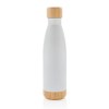 Bouteille isotherme en acier avec finition bambou