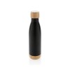 Bouteille isotherme en acier avec finition bambou