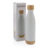 Bouteille isotherme en acier avec finition bambou