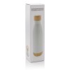 Bouteille isotherme en acier avec finition bambou