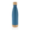 Bouteille isotherme en acier avec finition bambou