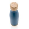 Bouteille isotherme en acier avec finition bambou