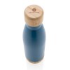 Bouteille isotherme en acier avec finition bambou